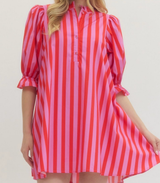 Entro Pink Stripe Tunic Dress