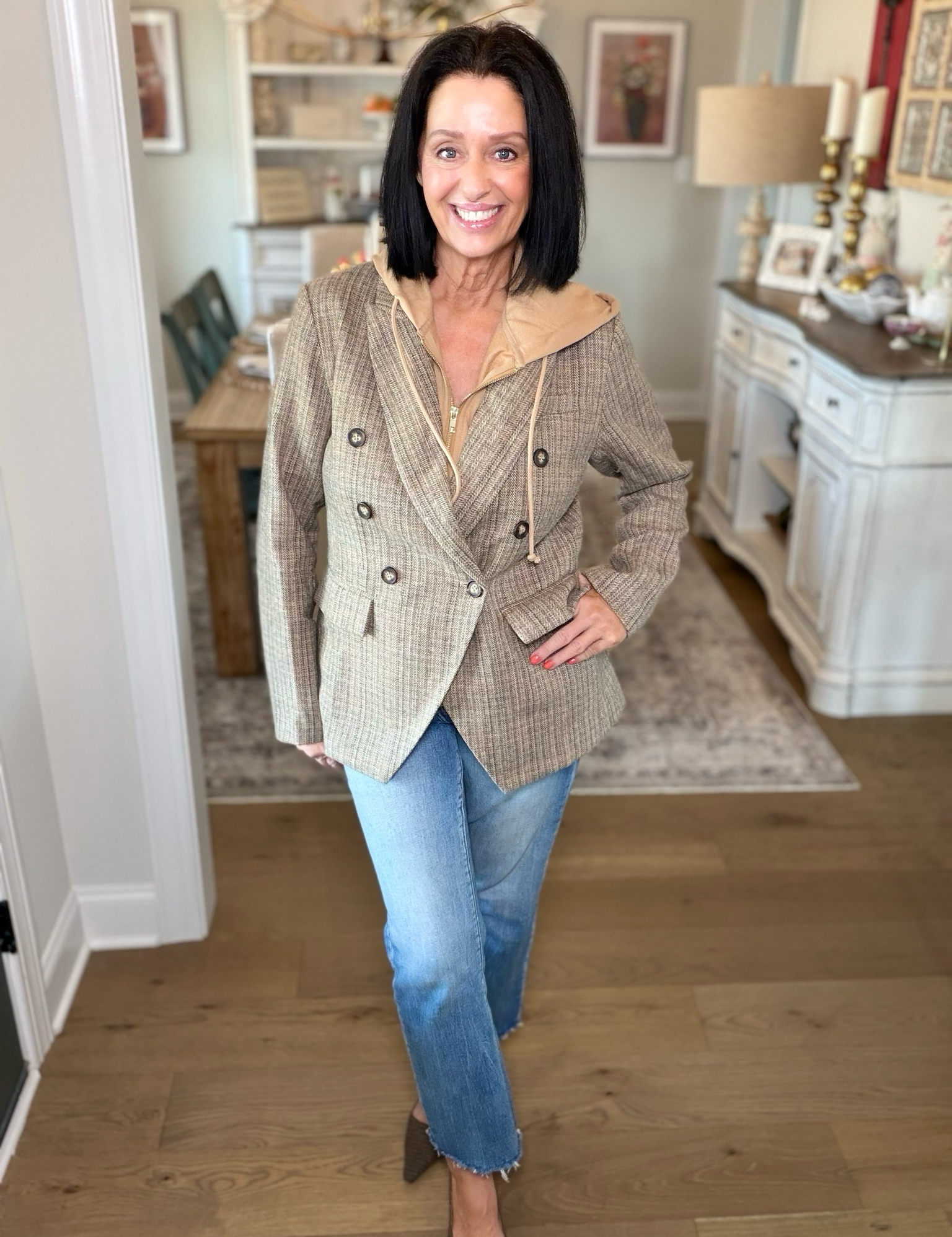 Herringbone Layer Blazer