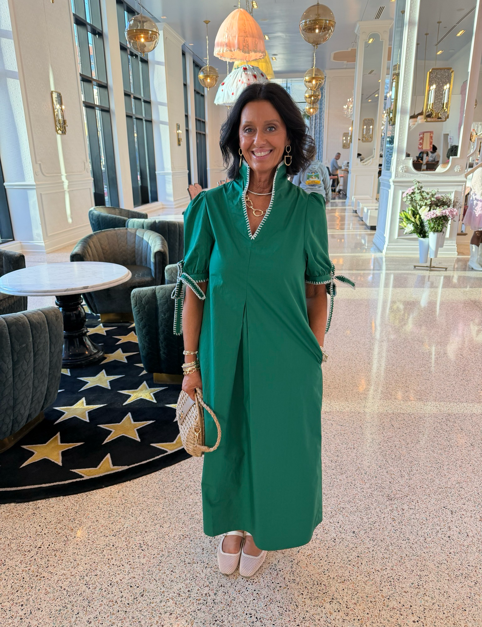 Country Club Green Midi Dress