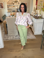 Matcha Scallop Hem Ankle Pants