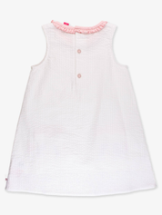 Rufflebutts Girls Pink Bunny Ears Seersucker Ruffle Pocket Dress