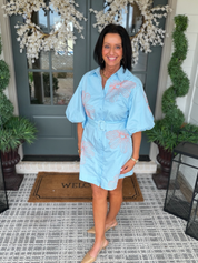 Sky Blue/Orange Mini Dress