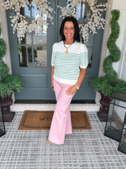 Soft Pink High Waisted Wide Leg Pant