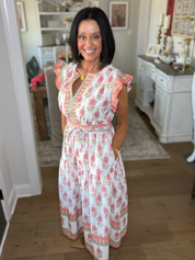Floral Print Poplin Midi Dress