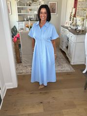 Blue Stripe Midi Dress