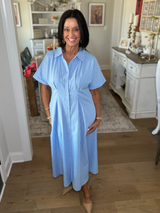 Blue Stripe Midi Dress