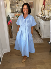 Blue Stripe Midi Dress