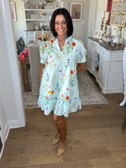 Garden Party Floral Belted Mini Dress