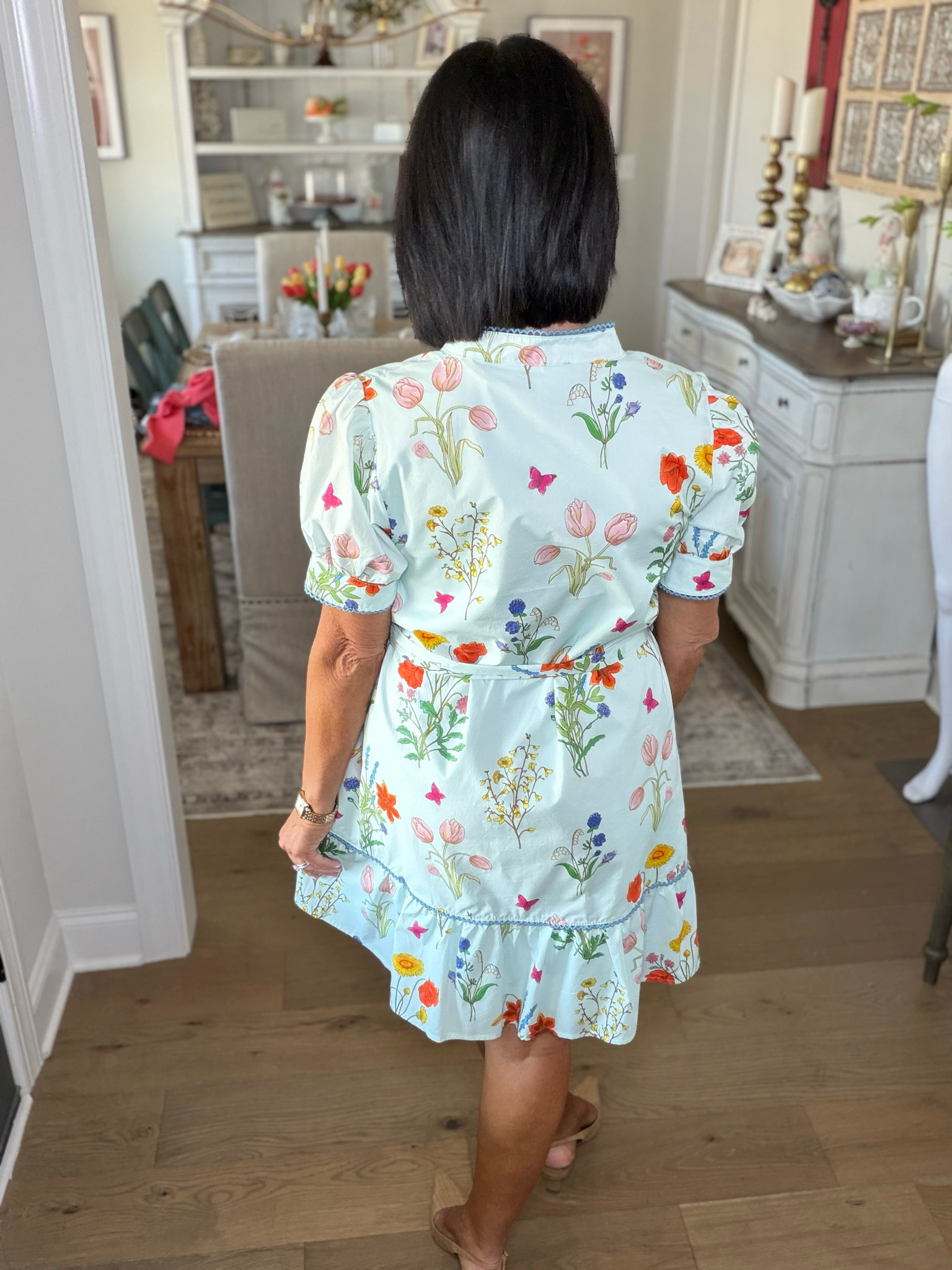 Garden Party Floral Belted Mini Dress