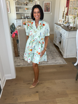 Garden Party Floral Belted Mini Dress