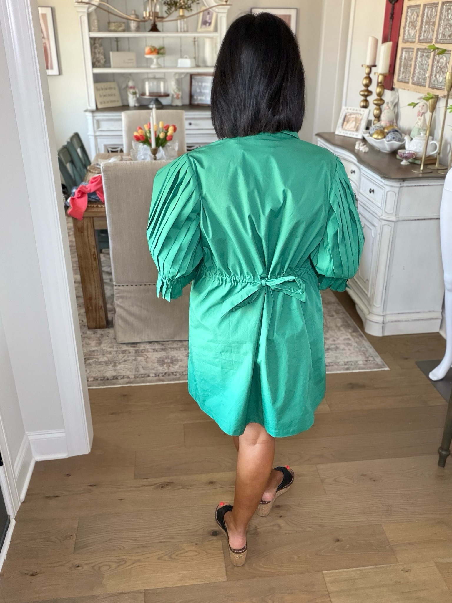 The Emerald Breeze Tie- Back Mini Dress