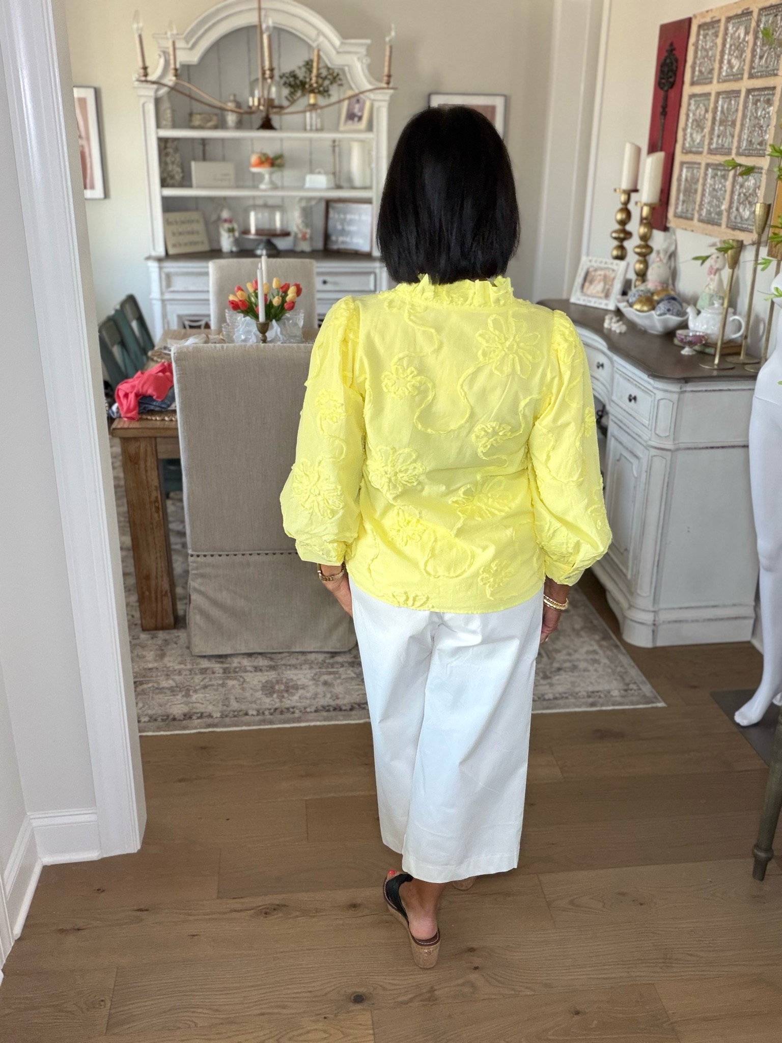White Wide-Leg Crop Pants