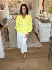 White Wide-Leg Crop Pants
