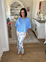 The Blue Blossom Silky Slip Skirt