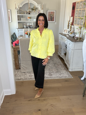 Yellow Floral Button Down Top