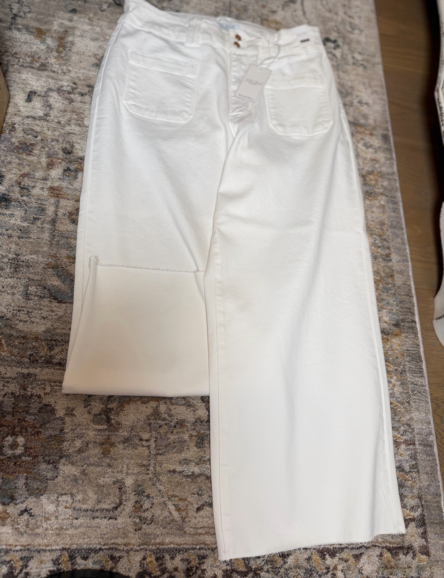 Judy Blue Plus White Crop Raw Hem Jeans