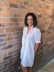 Lavender Stripe Short Dress