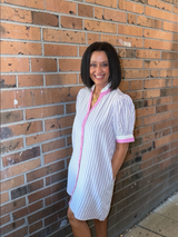 Lavender Stripe Short Dress
