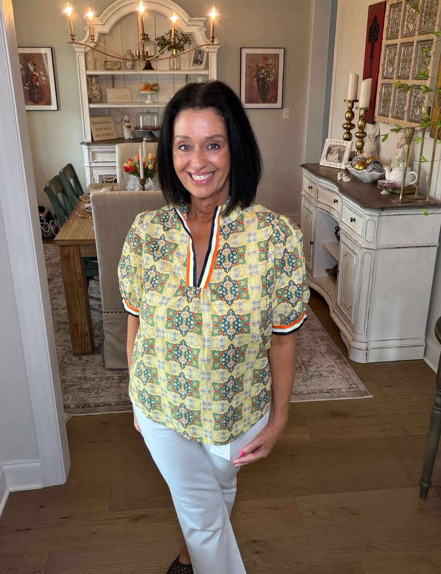 Yellow Print Top