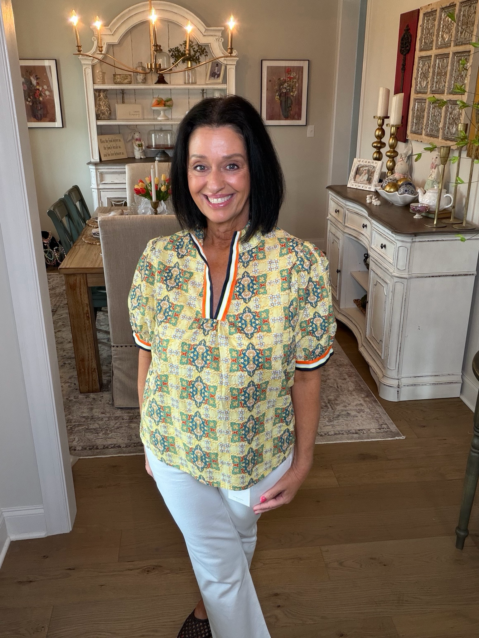 Yellow Print Top