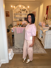Pink/taupe Striped Pants