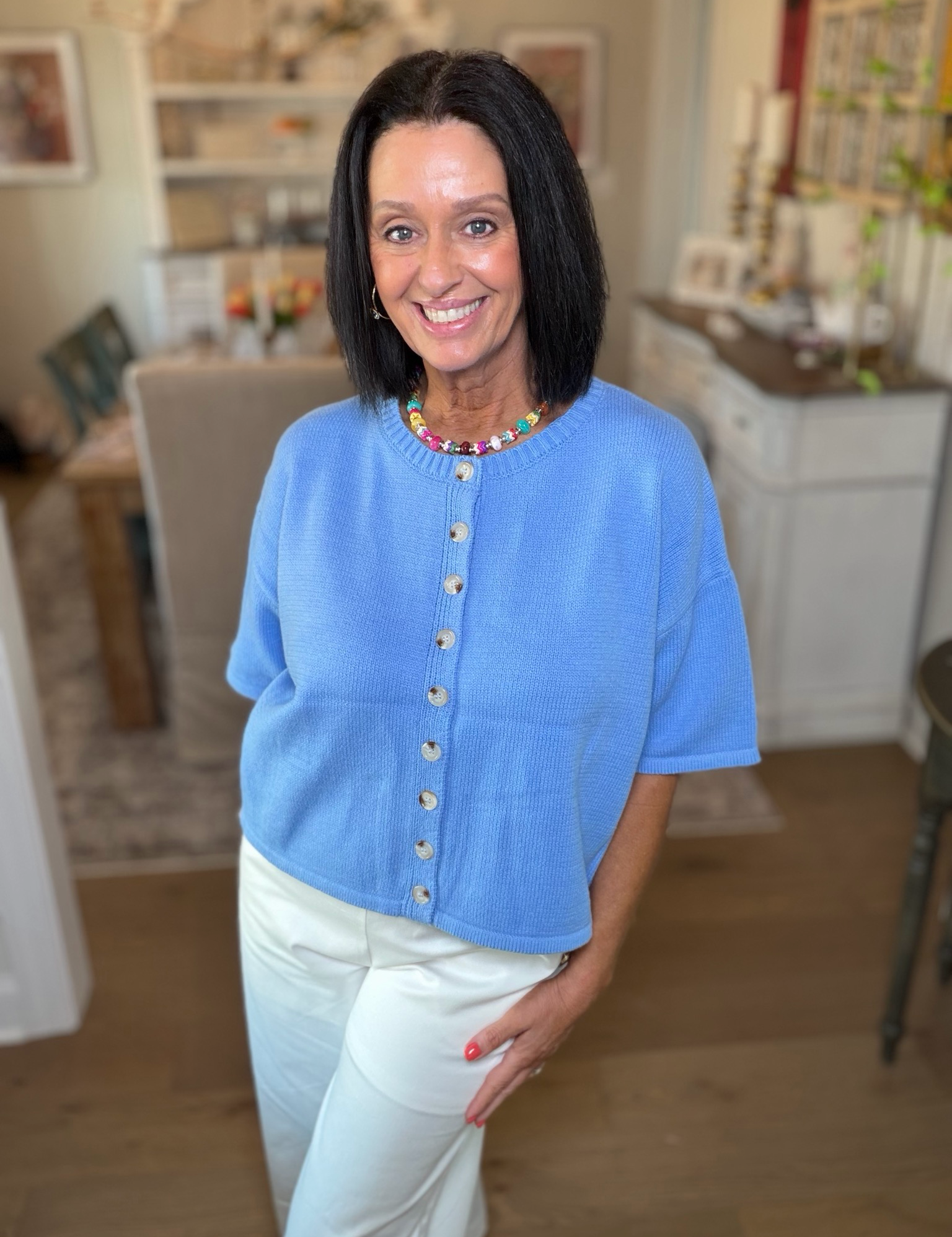 Blue Crop Sweater