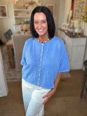 Blue Crop Sweater