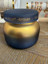 Capri Volcano Artisian Blue/ Gold Candle (19oz)