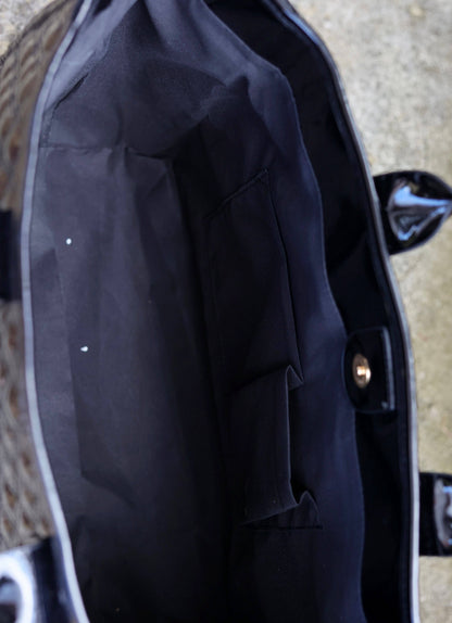 Melissa Tote Bag BLACK PATENT SQ
