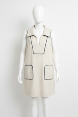 Sleeveless mini dress in oatmeal