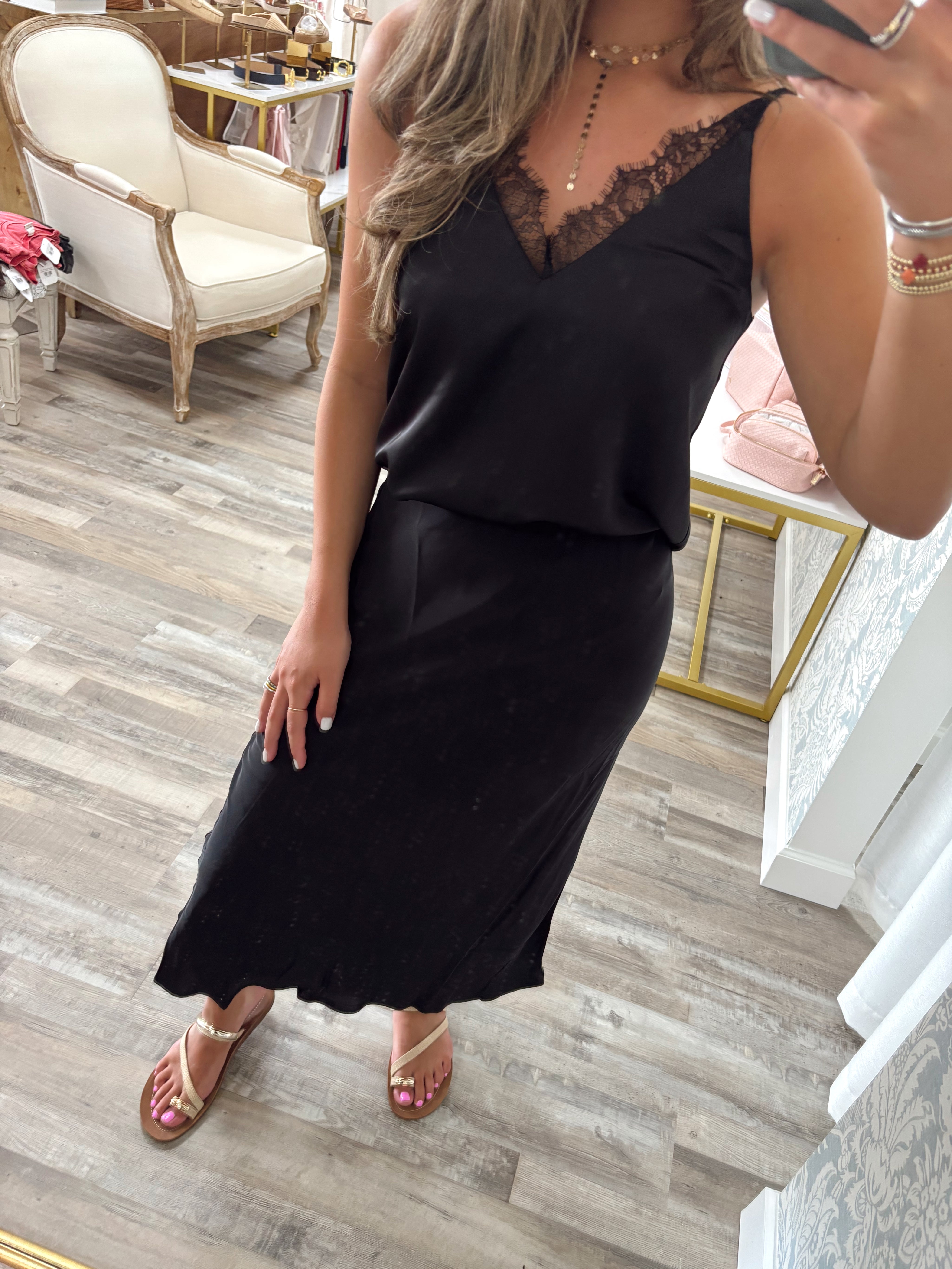 Satin spaghetti strap top available in 3 colors