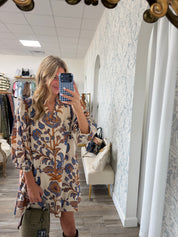 Ecru floral dress