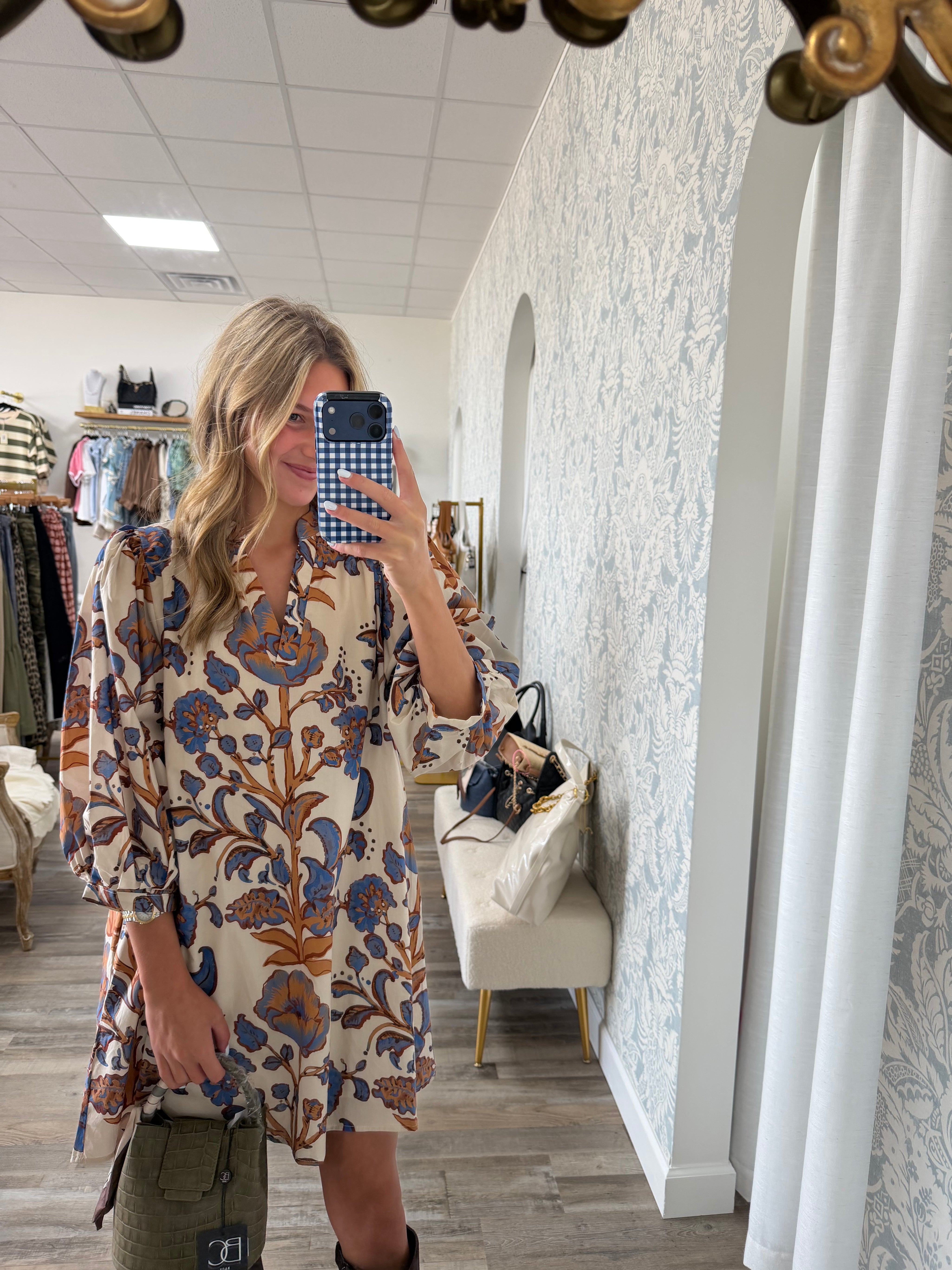 Ecru floral dress