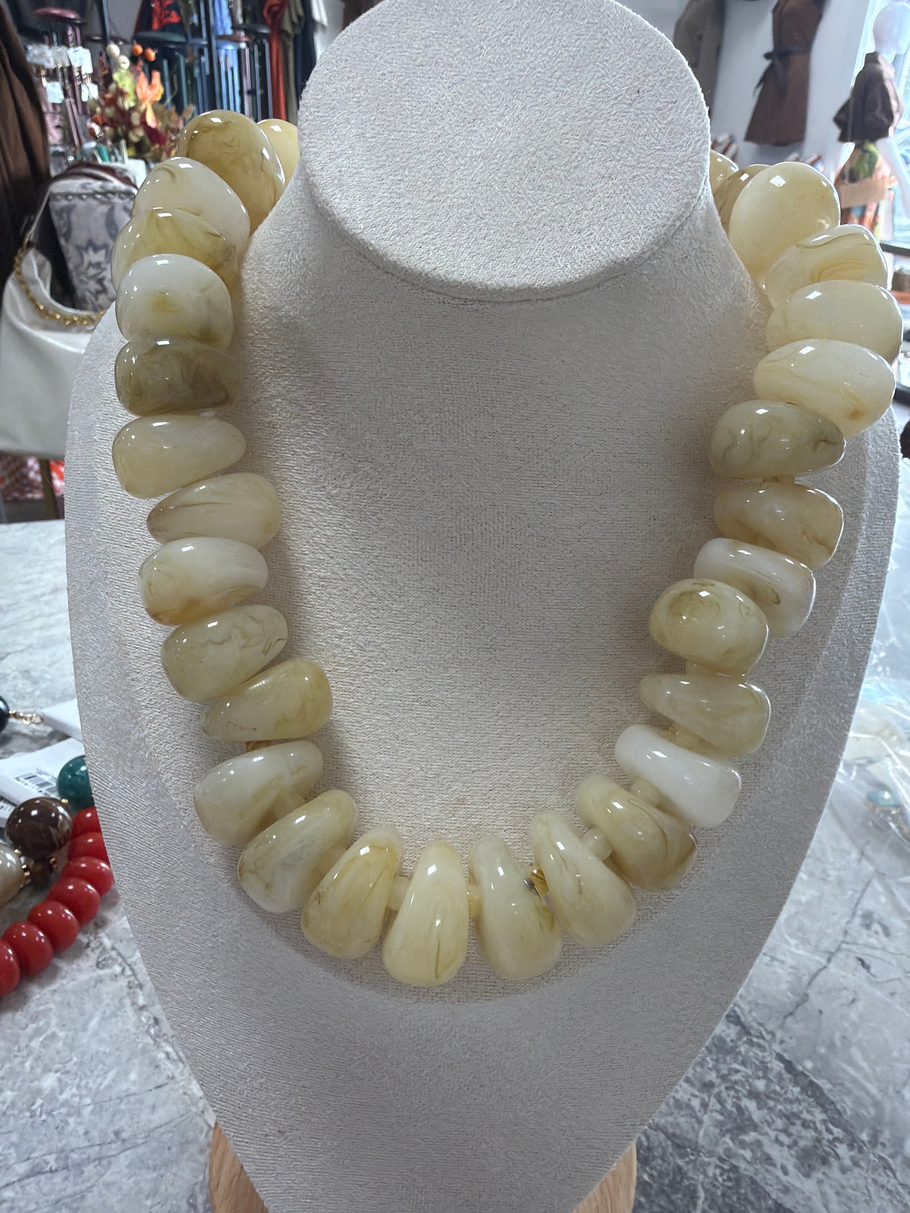 Chunky Nugget Marble Beaded Necklace