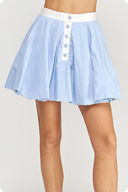 Lt Blue Bubble Mini Skirt