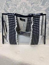 Case-mate navy gingham jelly tote bag