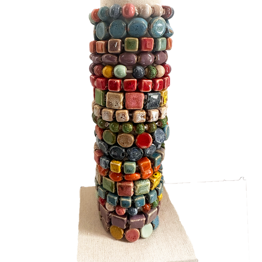 Solid and *NEW* Multi-Color Clay Beaded Stretch Bracelets
