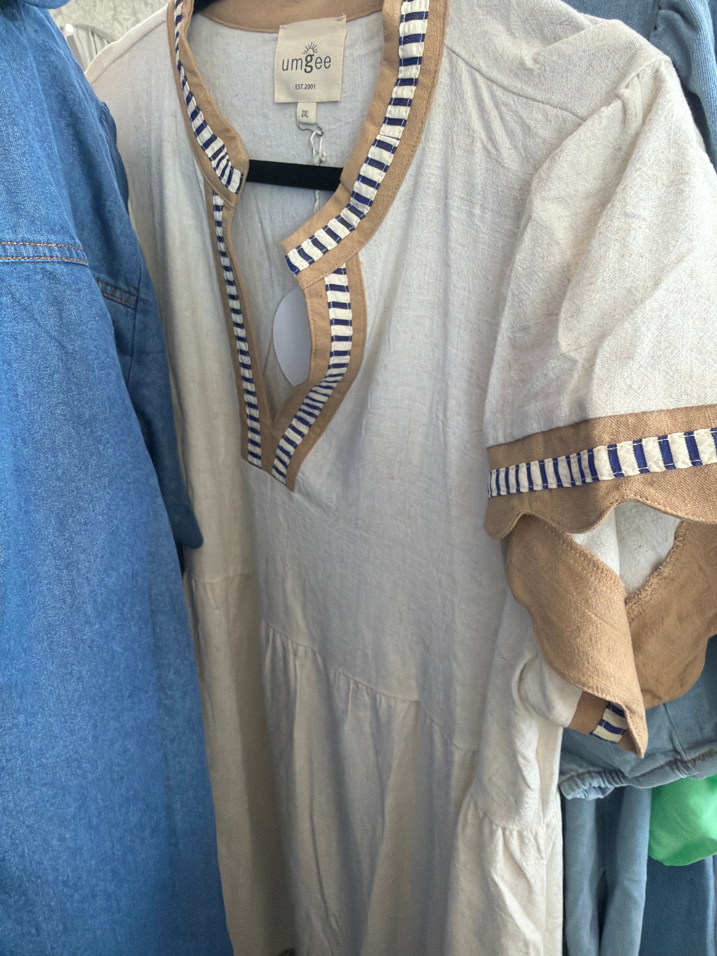 Plus size oatmeal/tan short dress