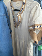 Plus size oatmeal/tan short dress