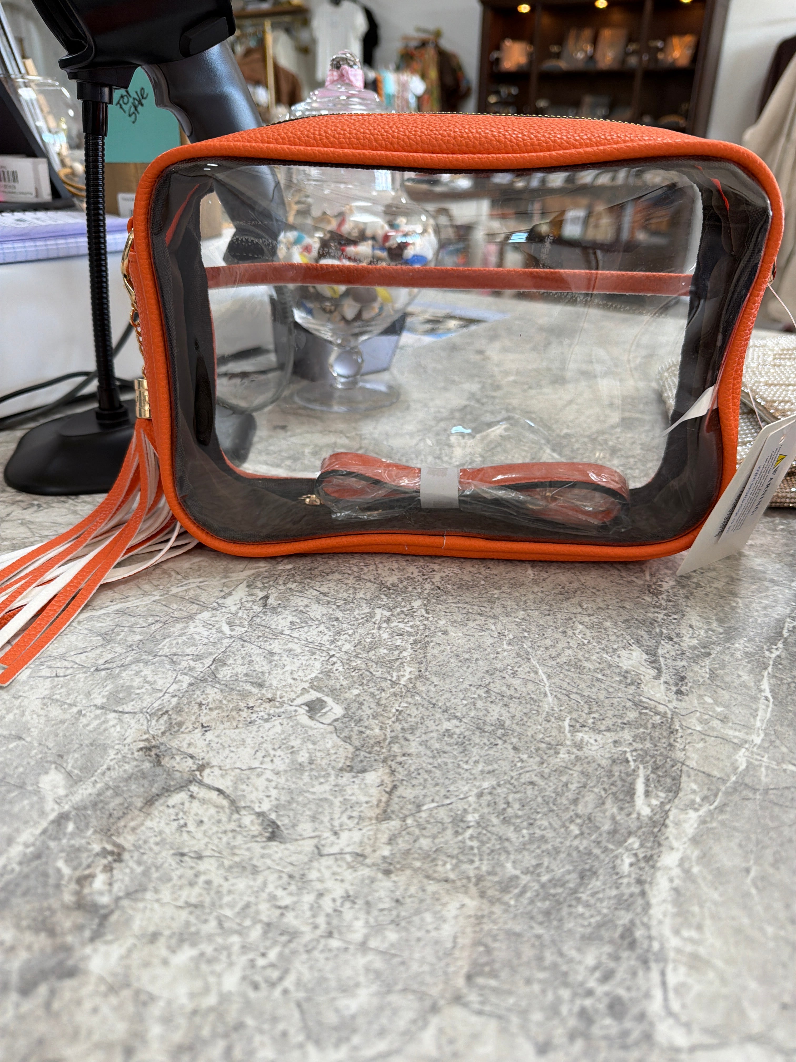 Orange Clear Stadium Purse