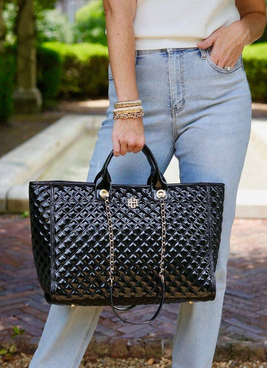 Melissa Tote Bag BLACK PATENT SQ