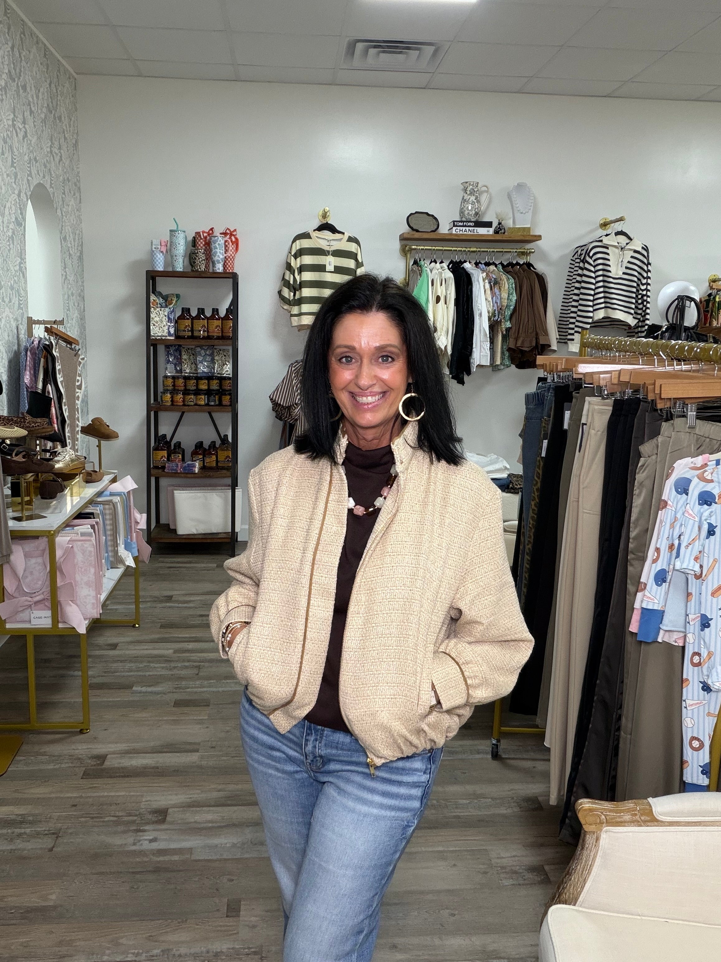 Tweed Zip up Jacket