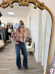 Floral & Leaf Jacquard Sweater