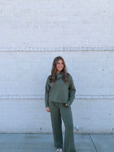 Olive Straight Leg Pant Set