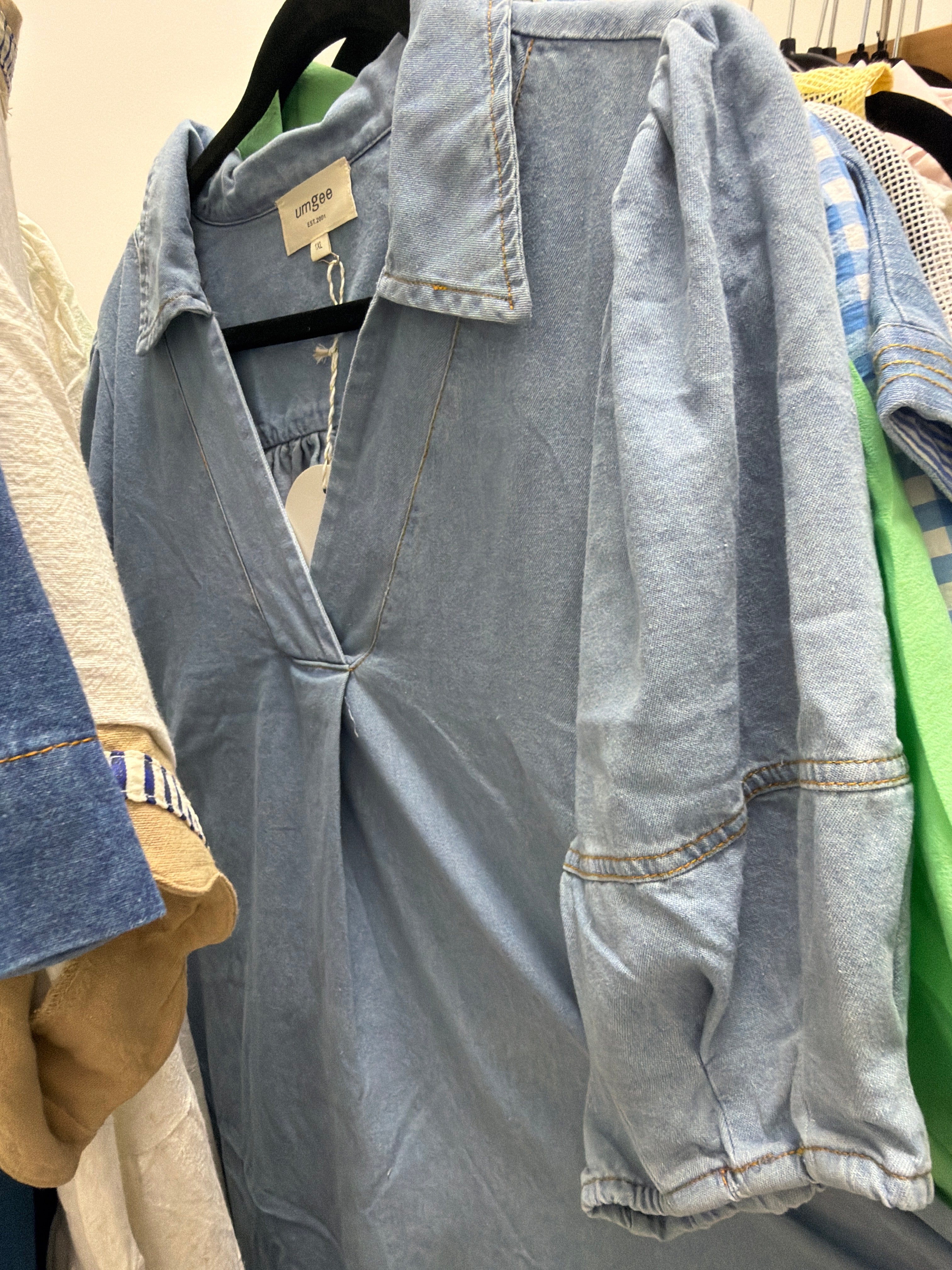 Plus size lt denim maxi dress