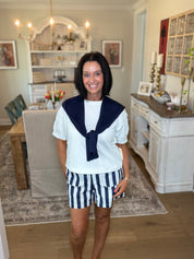 Preppy mock sweater wrap