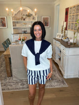 Preppy mock sweater wrap