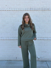Olive Straight Leg Pant Set