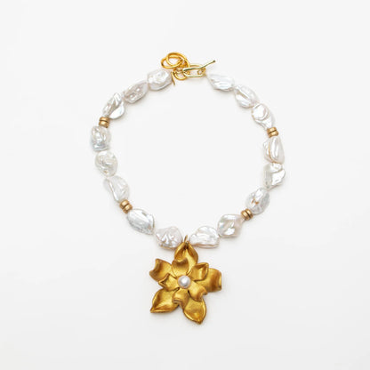 Hidden Truth Adjustable Baroque Pearls w/ Magnolia Pearl Blossom Necklace