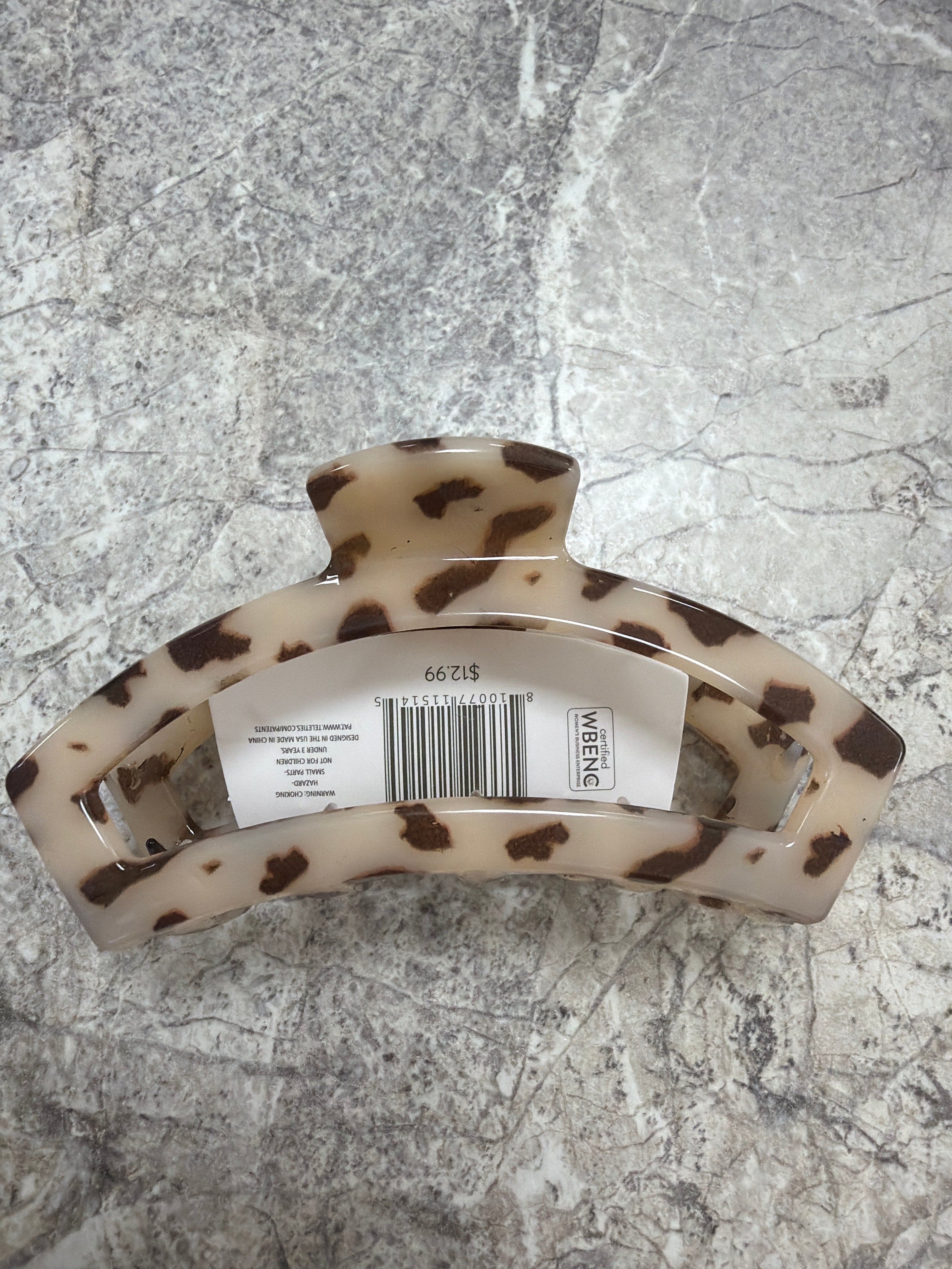 Teleties blond tortoise medium open hair clip